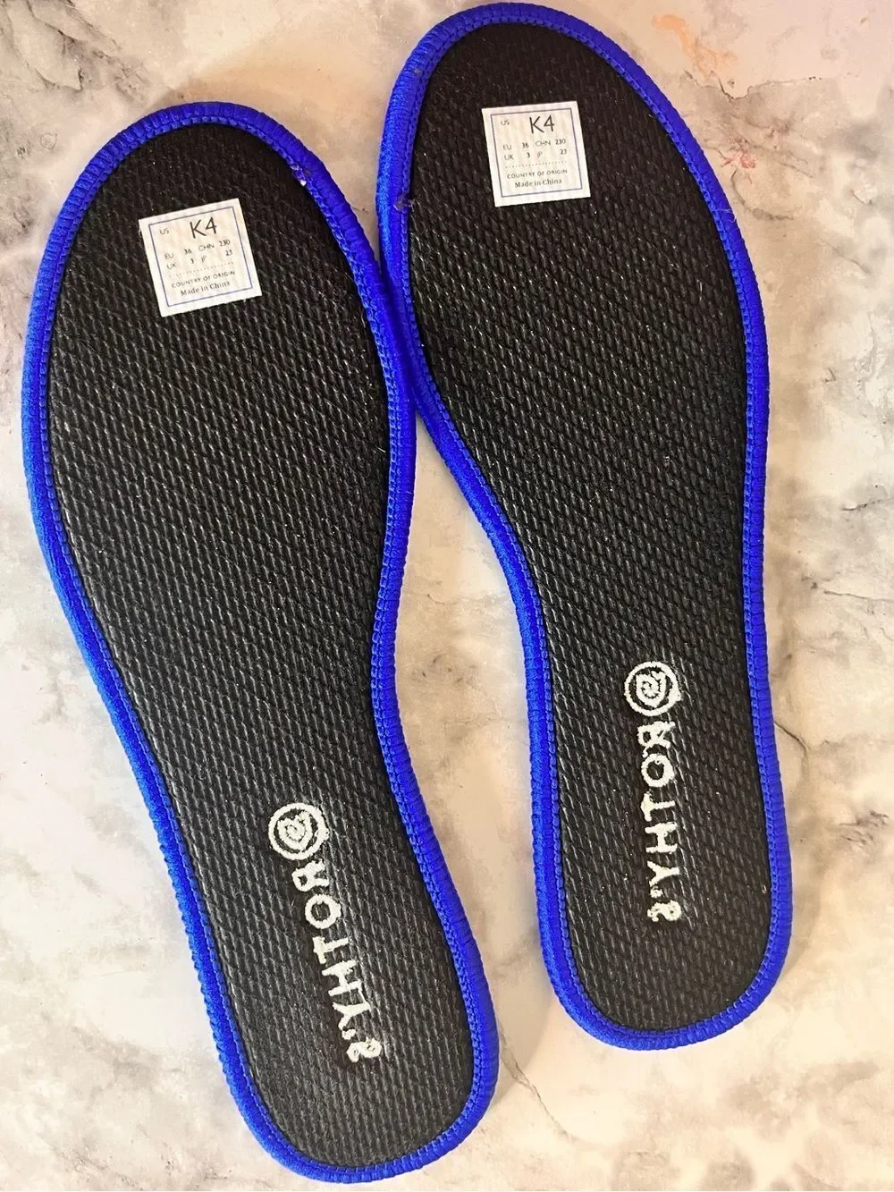 Rothy's Black Knit Slip-On Flats with Blue Trim Girl Size 4